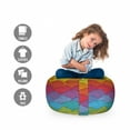 thumbnail image 2 of Abstract Storage Toy Bag Chair, Geometric Colorful Waves Seigaiha Pattern, Stuffed Animal Organizer Washable Bag, Small Size, Multicolor, by Ambesonne, 2 of 3