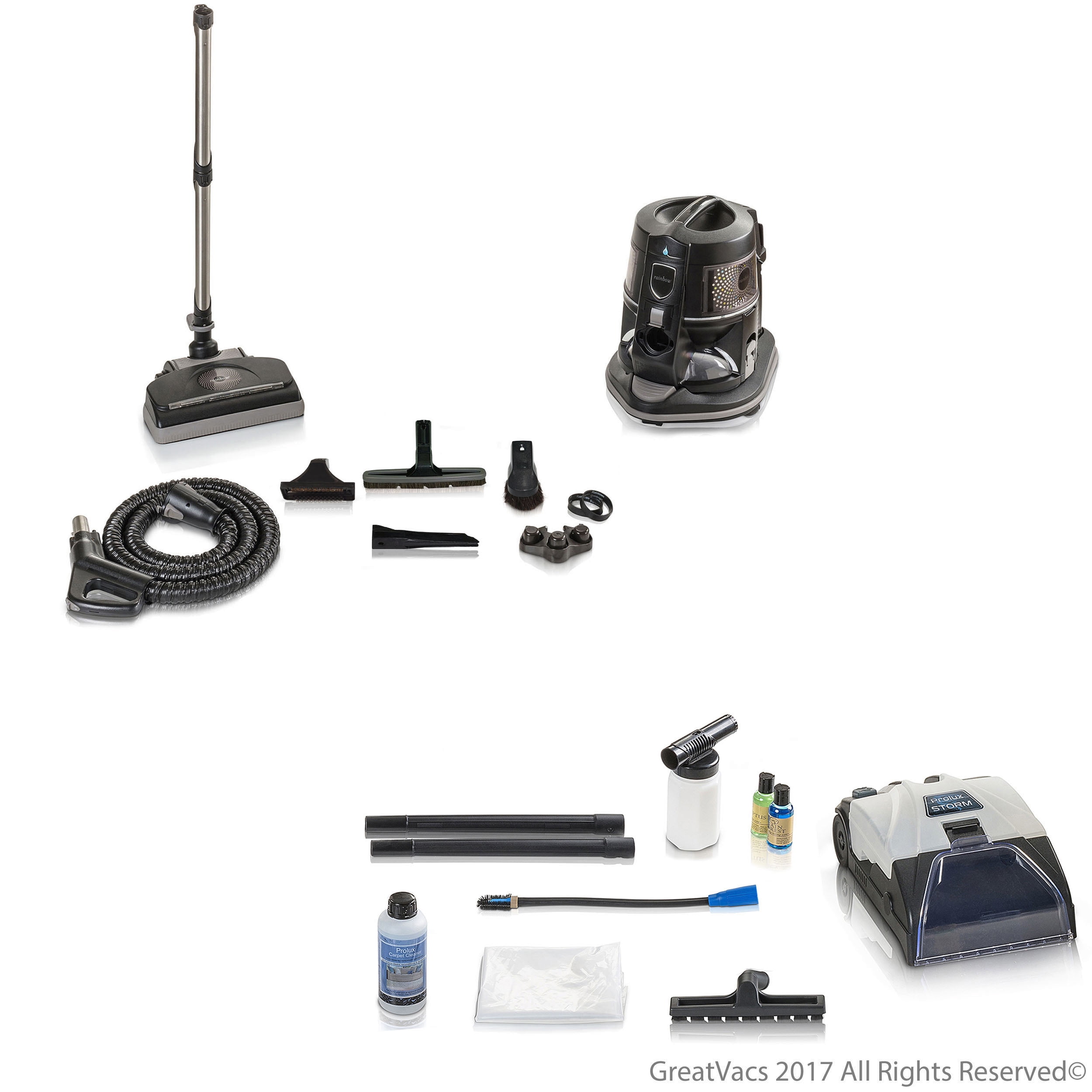 Reconditioned Genuine E2 Black 2 Sd Rainbow Vacuum Cleaner And 10pc