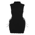 thumbnail image 3 of MesaSe Femmes Slim Fit Mini Robe Été Skinny Clubwear Robe Couleur Unie Sans Manches Haut Cou Creux Bandage Robe, 3 of 6