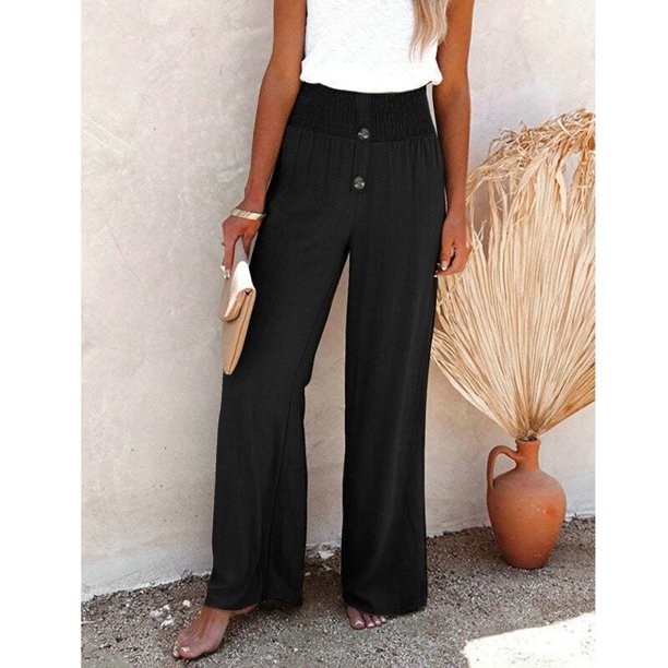 Pantalones de lino y algodón para mujer, pantalón largo de cintura alta, holgado, informal, de pierna ancha, novedad de verano, 2023