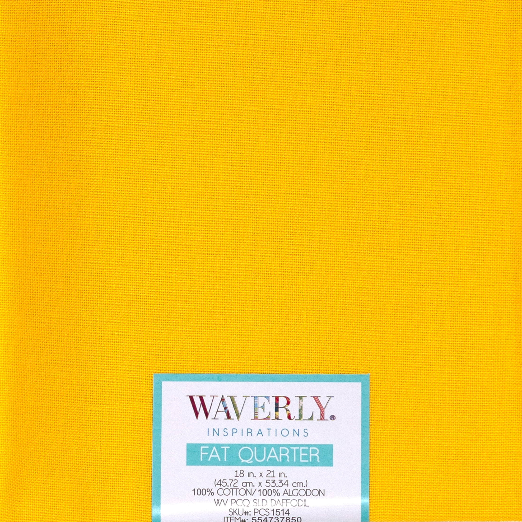 Waverly Inspirations Cotton 18" x 21" Fat Quarter Daffodil Fabric, 1 Each