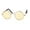 Gold frame yellow film, variant on CxhicLuv Pet Glasses for Dogs and Cats, 3.2x3Inch Retro Round Frame, Metal and AC Resin Material, Reflective Lenses for Photoshoots, Cute Accessory for Themed Parties