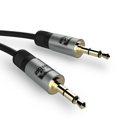 Silver Series Stereo Audio Cable GATOR CABLE AUX Male to Male cable - SILVER - 5 FT - Gold Plated Connectors - Auxiliary 3.5mm Audio Plug Stereo Phone Cable Cord ()