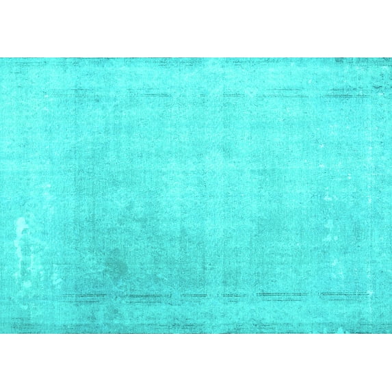 Ahgly Company Indoor Rectangle Abstract Turquoise Blue Contemporary Area Rugs, 7' x 10'