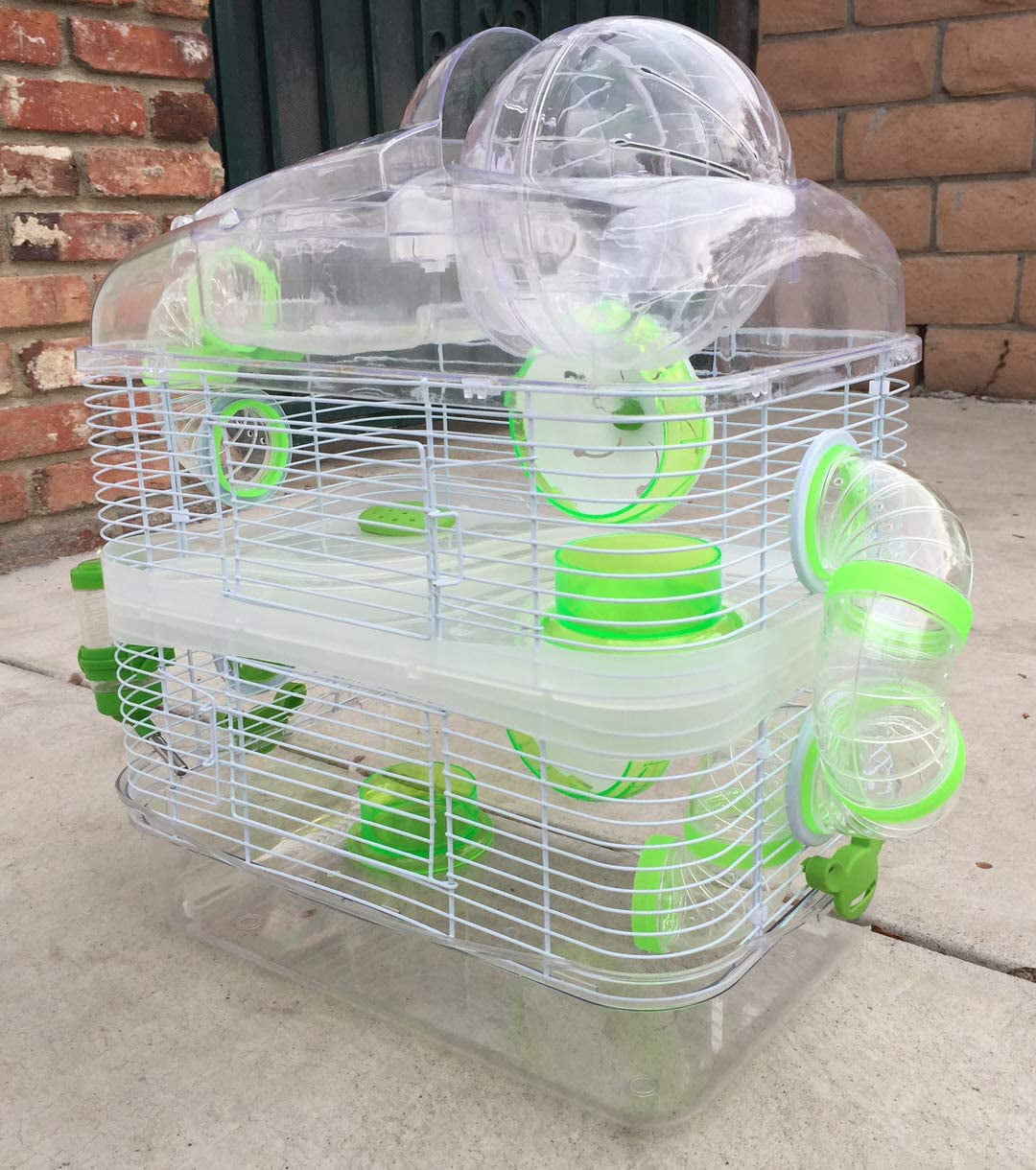 Mcage 3-Story Large Acrylic Clear Hamster Mouse Gerbil Small Animal Cage with Water Bottle