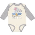 thumbnail image 3 of Inktastic My Nana Loves Me to the Moon and Back Elephant Family Boys or Girls Long Sleeve Baby Bodysuit, 3 of 5