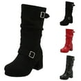 thumbnail image 3 of Women's Boots Knee Block Heel Zipper Boot Heel Knee High Boots For Disco Evening Party, 3 of 8