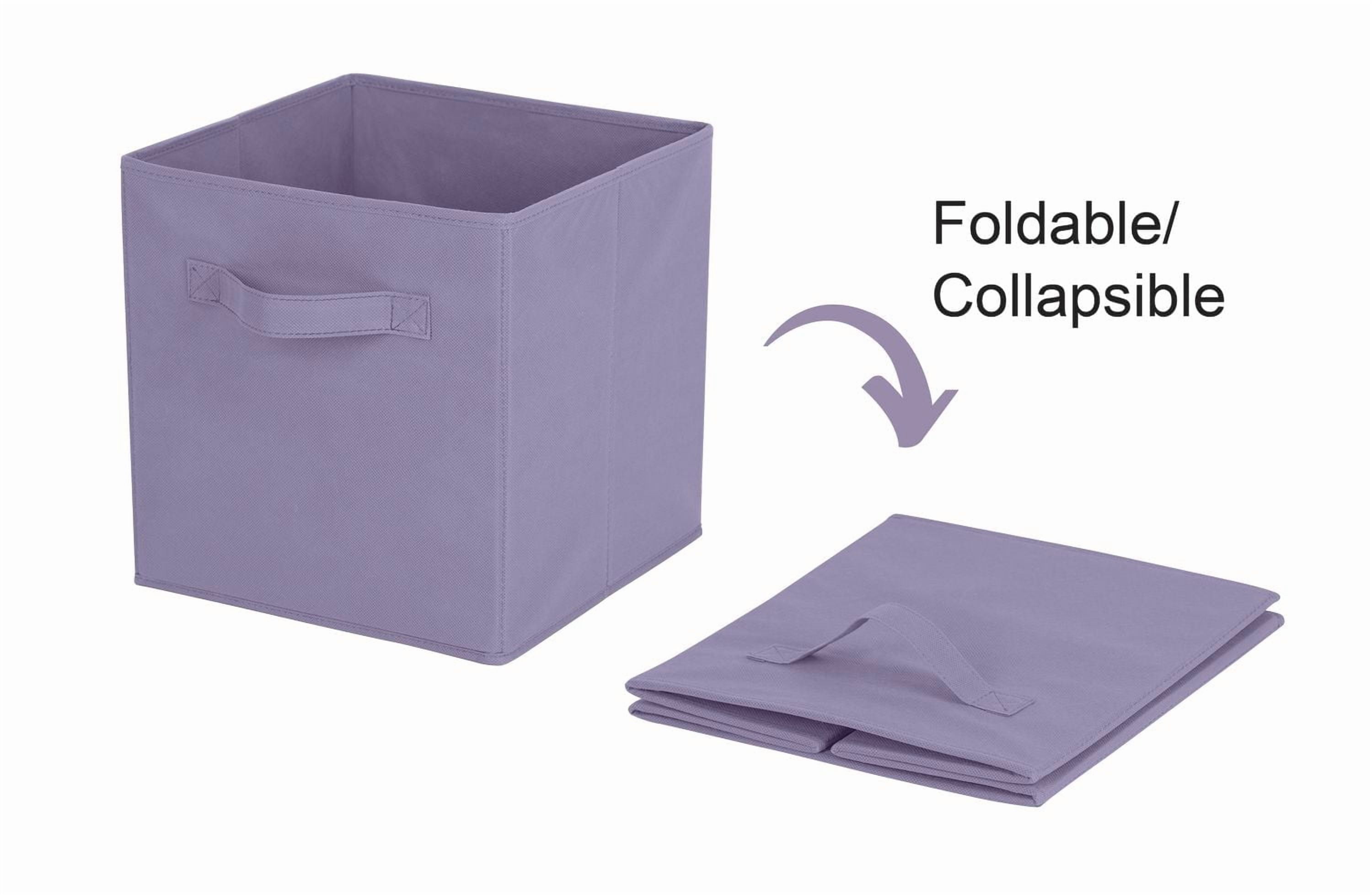 Panier de rangement en tissu Mainstays - Pliable, idéal pour la chambre d'enfant, la salle de jeux, le placard et l'organisation de la maison Taille assemblé : 26.7cmx26.7cmx27.9cm; Plusieurs couleurs en option.