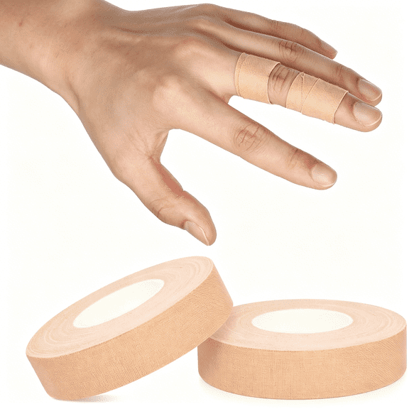 XIRQI Finger Tape,0.5 Inch X 10 Yard Nude Athletic Tape Extra Strong Adhesive,2 Rolls Sport Tape,Medical Tape,Foot Tape for Rock Climbing,Grappling,Basketball,Lifters and Finger Tape
