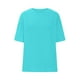 thumbnail image 3 of Tops Cortos para las Mujeres, Cuello Redondo Color Sólido, Casual Suelto Manga Corta Tops/Camisa, 3 of 5