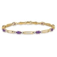 thumbnail image 3 of Auriga Fine Jewelry 10K Yellow Gold Diamond and Amethyst Bracelet 7" for Women, 3 of 6