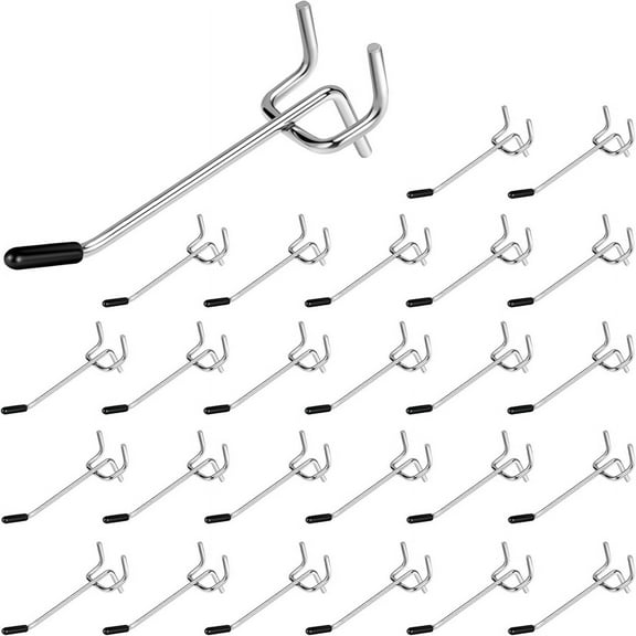 Hooks 26 Pack 4 Inches, Peg Board Hooks for Hanging, Fit 1/4inch Peg Board Organizer Accessories for Garage