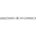 thumbnail image 3 of Solid 14k White Gold 4mm Flat Figaro Chain Bracelet - with Secure Lobster Lock Clasp 8", 3 of 5
