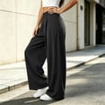 thumbnail image 5 of BRELIL Women's High Waisted Wide Leg Sweatpants Flowy Casual Loose Palazzo Pants Trousers Fall Winter Outfits Streetwear Workout, Black S, 5 of 7