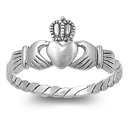 925 Sterling Silver Friendship and Togetherness Claddagh Ring Size 10