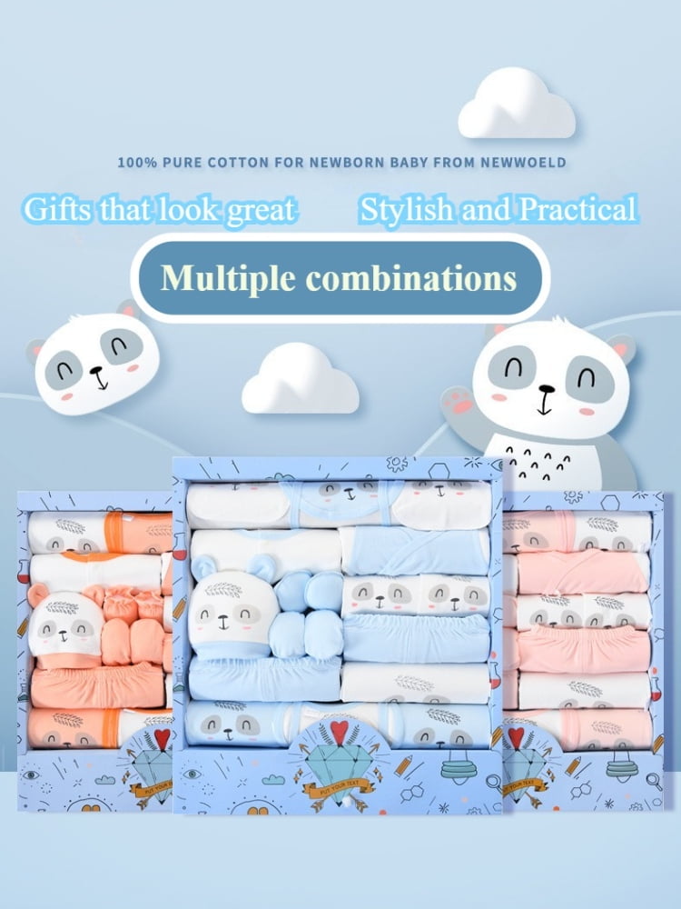 Unisex Baby Essentials Set, 18 Pieces, Suitable for Newborns