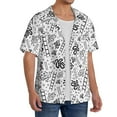 thumbnail image 2 of Sikiie Hand Drawn Snake Men's Wrinkle Free Untucked Cuban Shirt Business Casual Button Down Shirts Short Sleeve ShirtLarge, 2 of 5