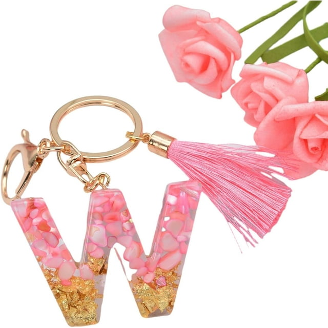 Letter Keychain,26 Letters A-Z Decorative Letter Keychain,Name Keychain for Women Girls Men Teenager Gift