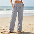 thumbnail image 2 of Glisme Women Pants High Waist Straight Leg Trousers Relax Fit Slacks With Pocket Handsome Clothing Grey 3Xl, 2 of 5