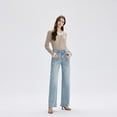 thumbnail image 2 of Women’s High-Waisted Wide-Leg Jeans – Lightweight Washed Denim Straight-Leg Spring 2026, 2 of 10