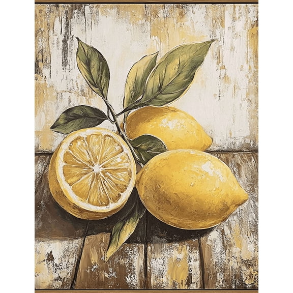 Lemon Still Life Decorative Painting/Canvas Art, Perfect for Kitchen, Dining Room, Living Room, Restaurant, Cafe, Bar and Office Decor.