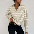 thumbnail image 2 of Gkeoshab Sweaters for Women Women's Long-Sleeve Loose-Fit Round-Neck Sweater for Fall and Winter Beige L, 2 of 4