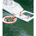 thumbnail image 7 of 8FT Round Inflatable Floating Dock,6 Inch Hammock Tanning Pool with PVC Construction Supports 4-7 Adults Perfect for Lakes,Pools,Oceans Quick Inflate/Deflate, 7 of 7