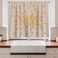 thumbnail image 2 of Ambesonne Bohemian Kitchen Curtains, Bloom Tribal Feather Leaf, 55"x30", Tan Earth Yellow, 2 of 3