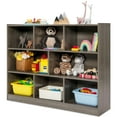 thumbnail image 1 of Patiojoy Wood Storage Cube Bookcase 3 Tier 8 Cube Open Shelf Storage Cabinet with Anti-Toppling Devices Multipurpose Bookshelf Oak Grey, 1 of 8