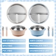 thumbnail image 3 of Lumikrypt 8Pcs Stainless Steel Baby Plate & Bowl Set with Suction, Baby Feeding Set with Fork and Spoon Utensils, Baby Led Weaning Tableware, BPA-Free(Pink & Blue), 3 of 7