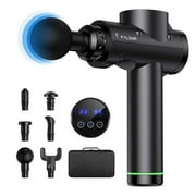 Massage Gun, FYLINA Handheld Deep Tissue Massager with 30 Speeds & 6 Heads for Neck, Back Full Body Muscle Massage, Black