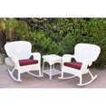 thumbnail image 5 of Jeco Windsor White Wicker Rocker Chair And End Table Set with Chair Cushion Green, 5 of 5