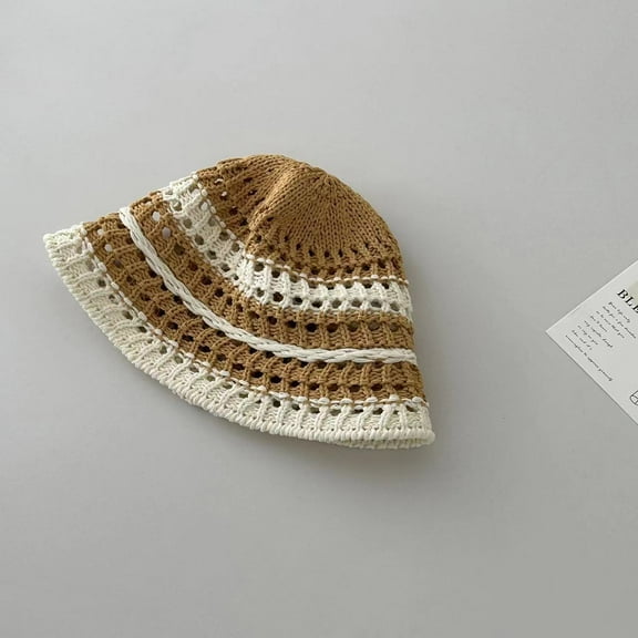 SikaFu Grass Knitted Fisherman Hat For Women New Summer Japanese Style Small Face Versatile Straw Hat Beach Sunshade And Sunscreen Hat