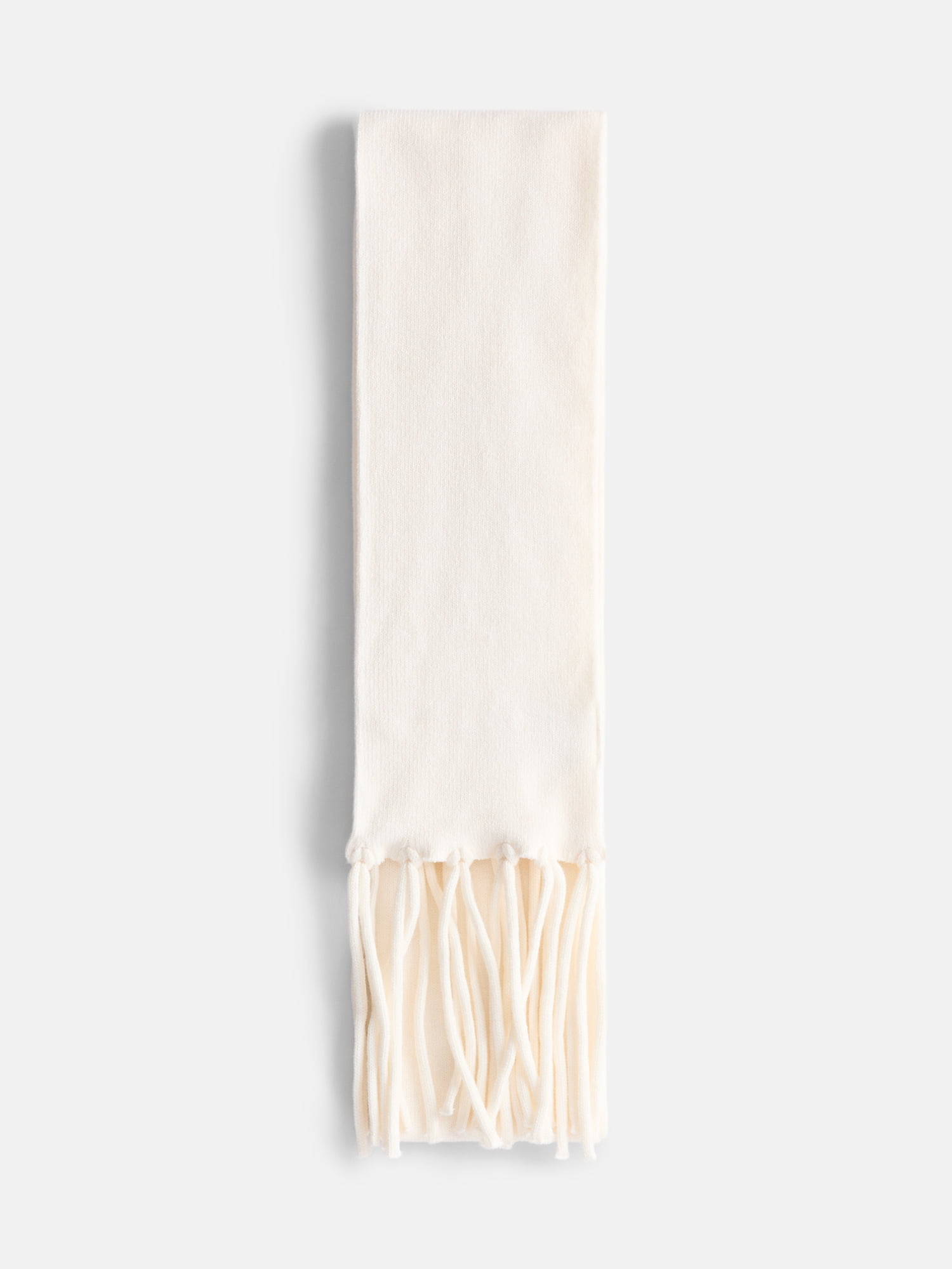 No Boundaries Women's Solid Scarf with Fringe, Winter White