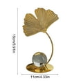 thumbnail image 2 of Tyidzon Metal Jewelry Ginkgo Crystal Ball Base Art Gold Statue Leaf Line Sculpture Decoration Sculpture, Modern Creative Home Decor Accents Statue for Home Office Desk Bookshelf, 2 of 6