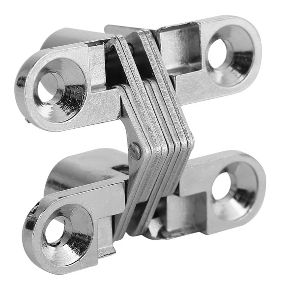 Peahefy Zinc Alloy Hidden Hinges Invisible Concealed Cross Door Hinge Bearing Silver,Table Hinge,Door Hinge