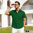 thumbnail image 3 of HAOMEILI Men's Casual Button Down Shirts Short Sleeve Linen Shirts Summer Beach Dress Shirt, 3 of 7