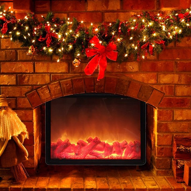 Lampes à Flamme LED de Noël Simulées pour Cheminée Effet Flamme pour Table Extérieure Intérieure Fenêtre Terrasse