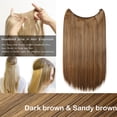 thumbnail image 2 of 20” Invisible Wire Hair Extensions Miracle Secret Fish Line Hairpieces Silky Straight Synthetic hair, 2 of 4