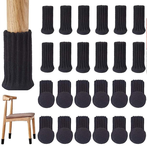 24 Uds. Calcetines para sillas, calcetines para muebles, fundas elásticas antideslizantes para pies de patas de silla, almohadillas tejidas para muebles, circunferencia de pies d