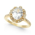 thumbnail image 1 of Charter Club Gold-Tone Crystal Oval Halo Rings, Gold, 8, 1 of 2