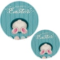 thumbnail image 7 of SKYSONIC 2 pcs Easter Rabbit Egg Blue Pot Holders Trivets, Heat Resistant Trivets,Ute Bunny Spring Colorful Cotton Thread Weave Mats for Hot Pads Pans Pot Bowl Teapot, 7 of 7