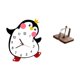 thumbnail image 5 of Reloj de pared,Reloj de pared silencioso y decorativo que no hace tictac,Reloj de pared silencioso de pingüino pequeño Reloj de madera,Portapapeles,Servilletero de, 5 of 8