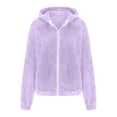 thumbnail image 5 of IVEYRTF Big Kids Boys Girls Double-Faced Fleece Jacket Plush Lined Winter Warm Zipper Hoodless Coat with Pockets for Children 4-14 Years(Purple,5-6 Years), 5 of 5