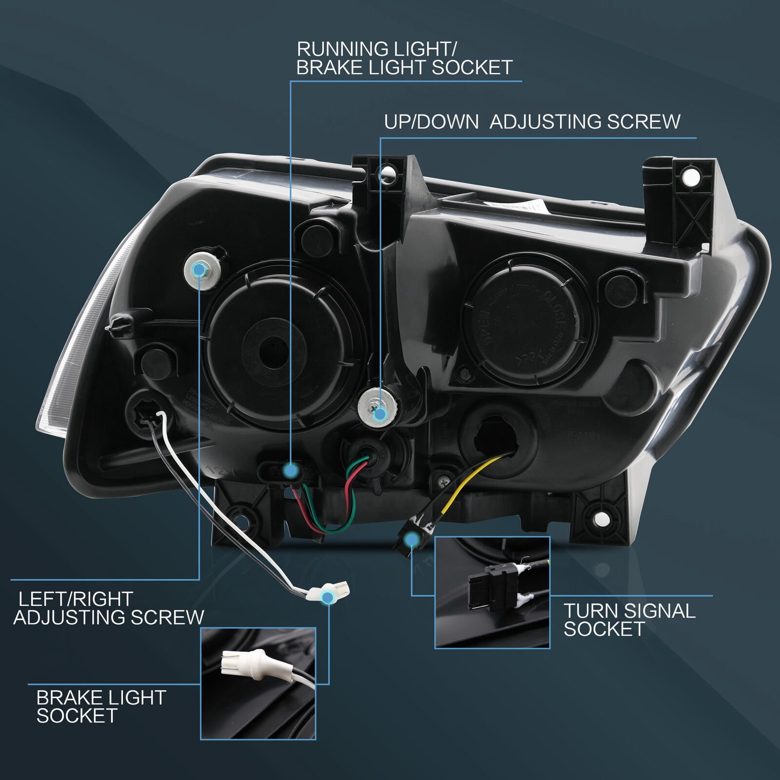 VLAND for Dodge Charger 2011 2012 2013 2014 Dual Beam Projector Headlights Replacement Assembly (Bulbs Included)
