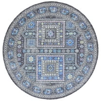 SAFAVIEH Classic Vintage Brooklyn Medallion Area Rug, Sage/Blue, 6' x 6' Round