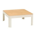 thumbnail image 2 of Portals Outdoor Square Coffee Table in Light Beige Finish with Teak Wood Top, 2 of 7