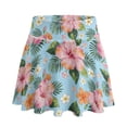 thumbnail image 7 of SEANATIVE Women Athletic Skort Tennis Skirts High Waisted Tummy Control Pleated Golf Skirts Comfortable Built-in Shorts Pickleball Workout Skort, L, Hawaii Tropical Hibiscus Flower Pink Blue, 7 of 7