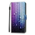 thumbnail image 4 of Feishell Wallet Case for Samsung Galaxy S23 6.1 inch,Shockproof Stylish Pattern PU Leather Magnetic Clasp Folio Flip Holder Card Slots Slim Phone Cover with Wrist Strap,Purple Blue Water Droplets, 4 of 9