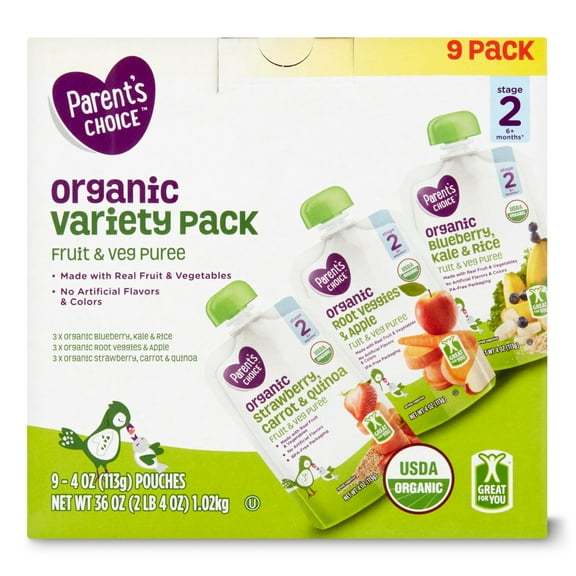 Parents Choice Organic Multi-Pack Pouch Puree